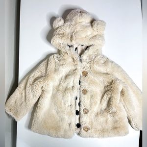2 for $15 Kids Zara soft fuzz teddy hooded jacket